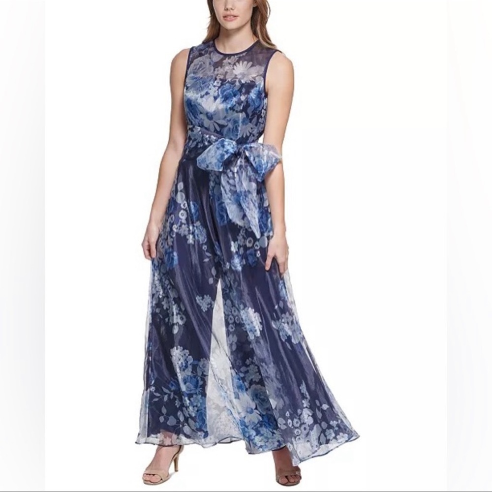 Eliza J Womens Floral Wide-leg Jumpsuit